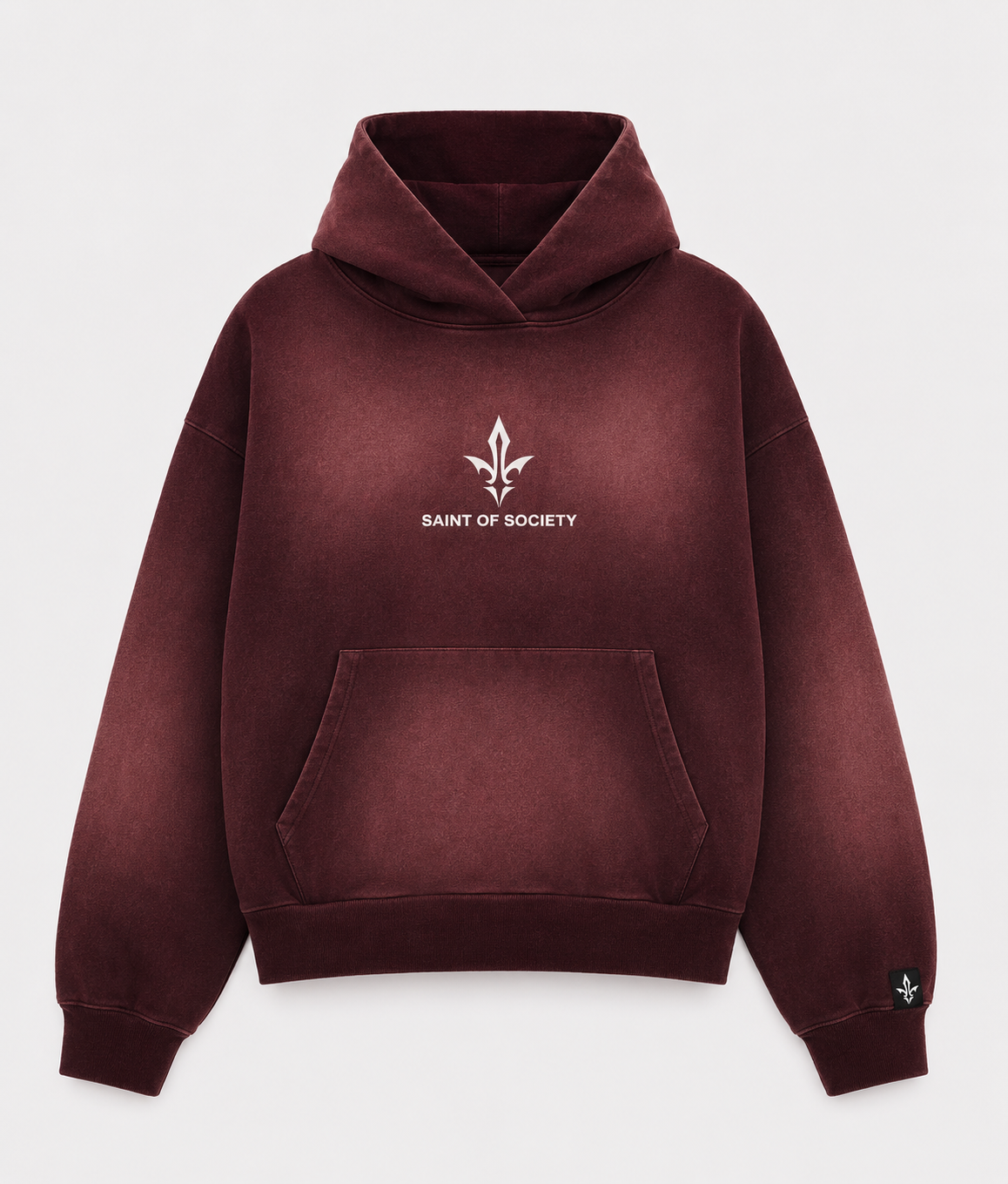 SAINT OF SOCIETY burgundy Stone Wash Sweatsuit