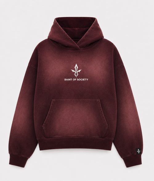 SAINT OF SOCIETY burgundy Stone Wash Sweatsuit