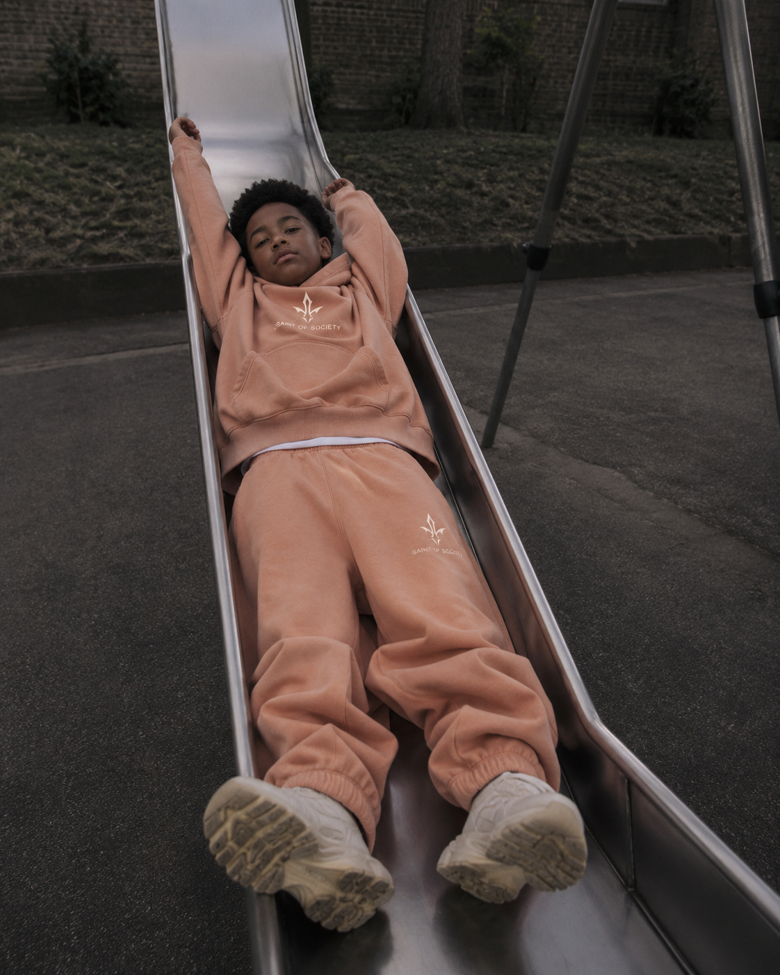 Saint of Society – Peach Stone Wash Sweatsuit